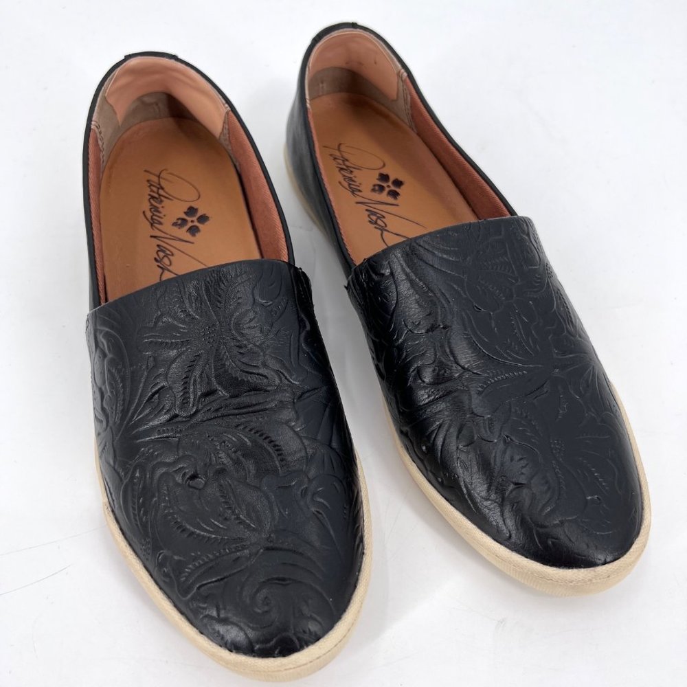 Patricia Nash Black Embossed Loafers - Picture 3 of 10